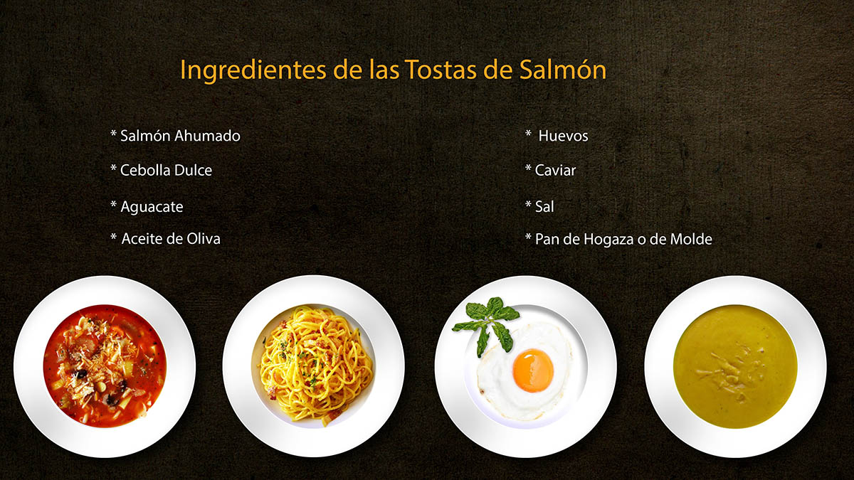 Ingredientes tostas de salmón